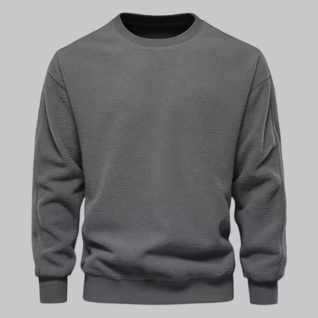 Men’s Fleece Crewneck Sweatshirt | Soft Textured Pullover | Everyday Casual Layer