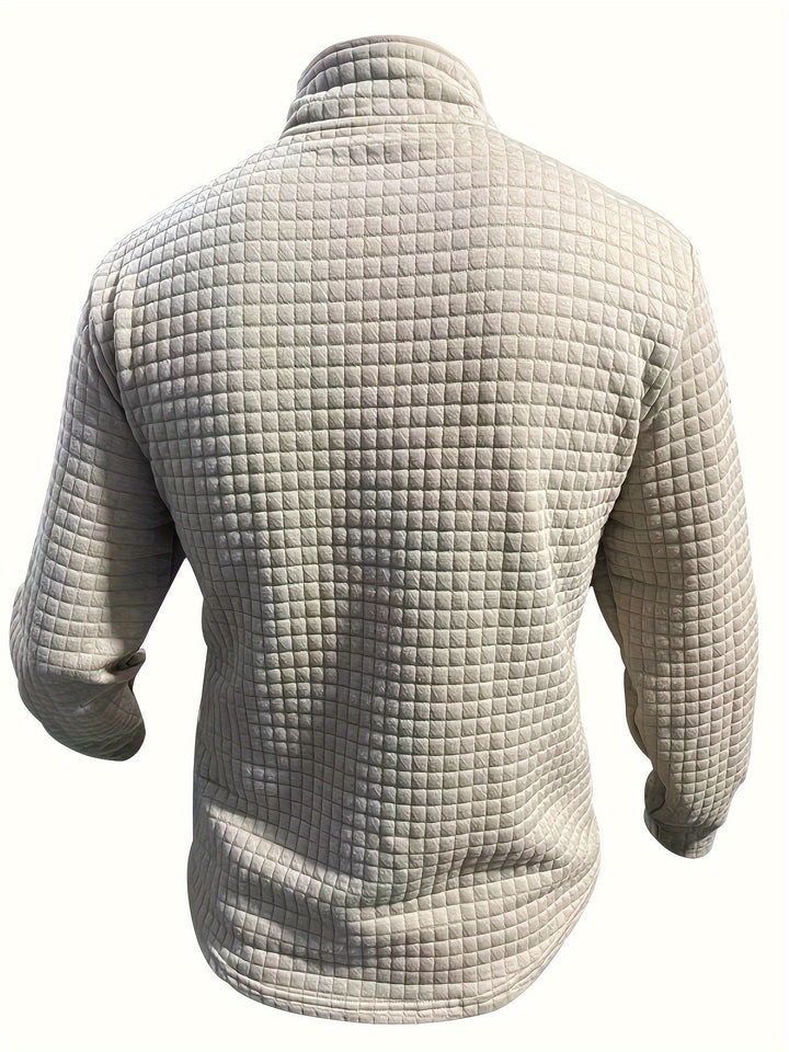 Men’s Athletic Half-Zip Pullover | Lightweight Stretch Waffle Knit | Slim Fit Training Top