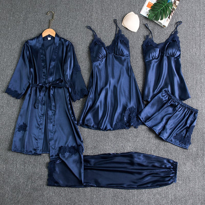 Noga - 5-Piece Silk Night Wear Set