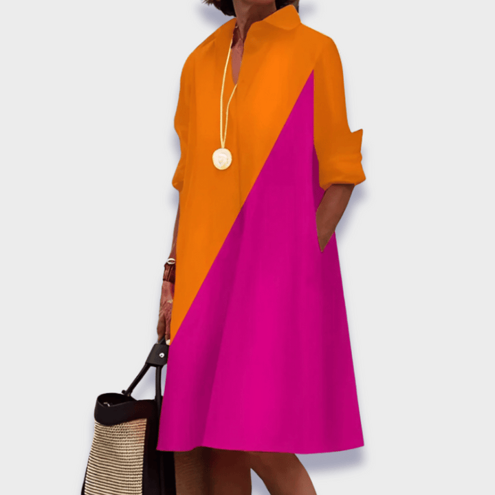 Ysolde - Stylish Polo Dress in Premium Fabric with Belly Cover