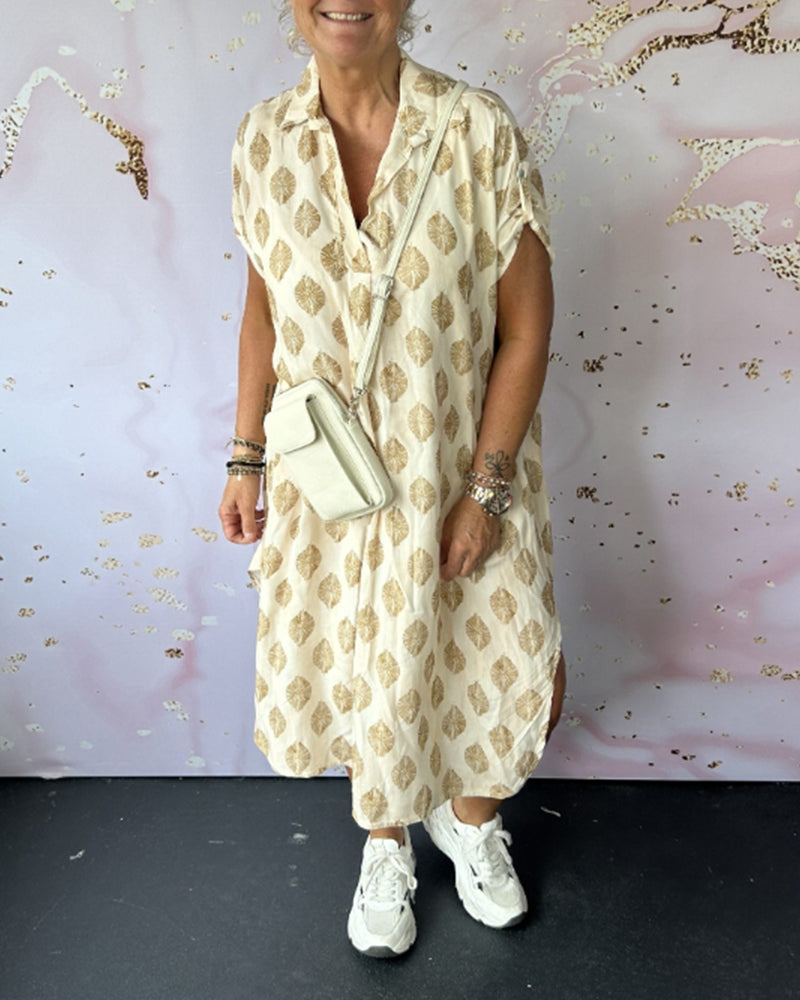 Davina - Loose Fit Short Sleeve Shirt Dress