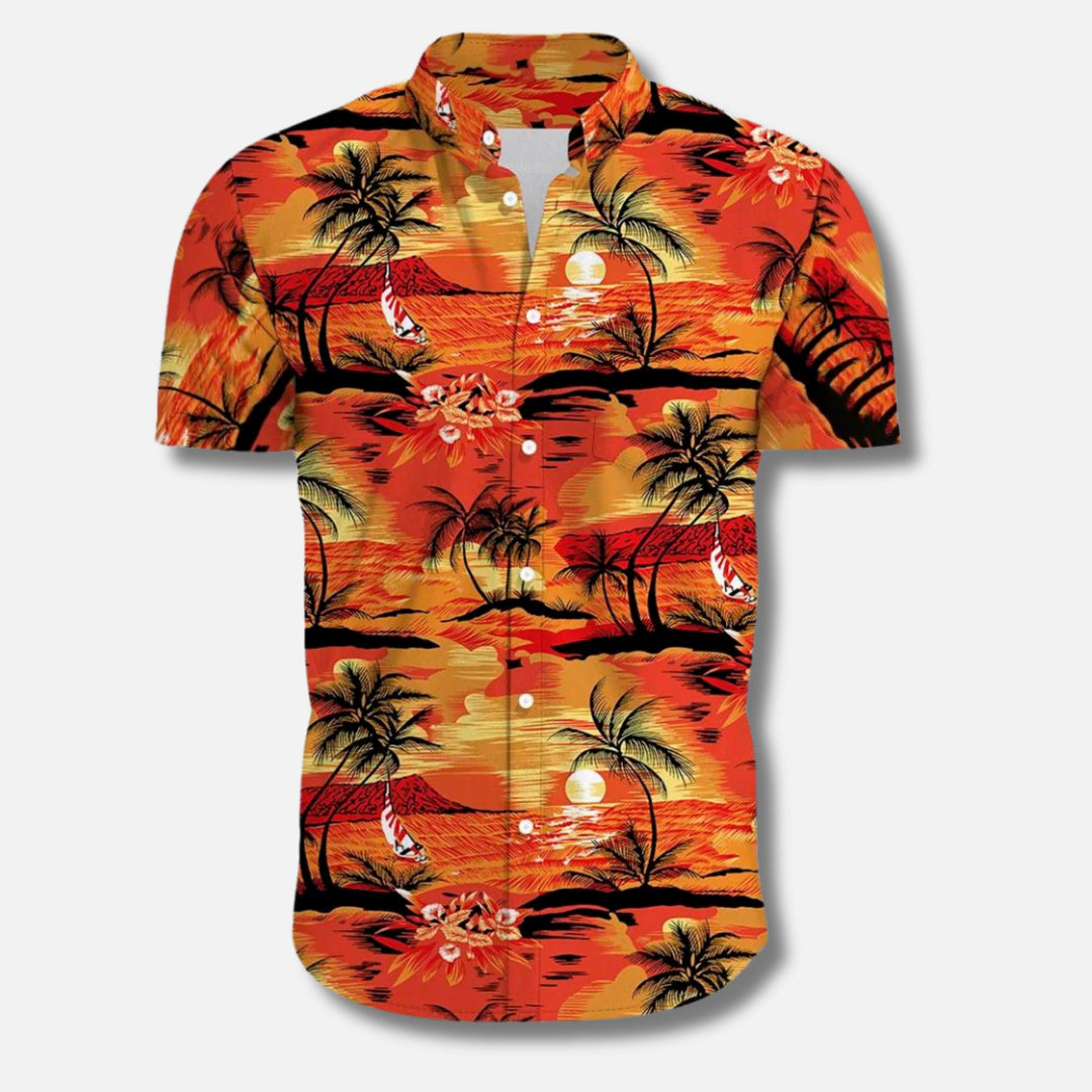 Men's Tropical Hawaiian Shirt | Short Sleeve | Lightweight Summer Button-Up