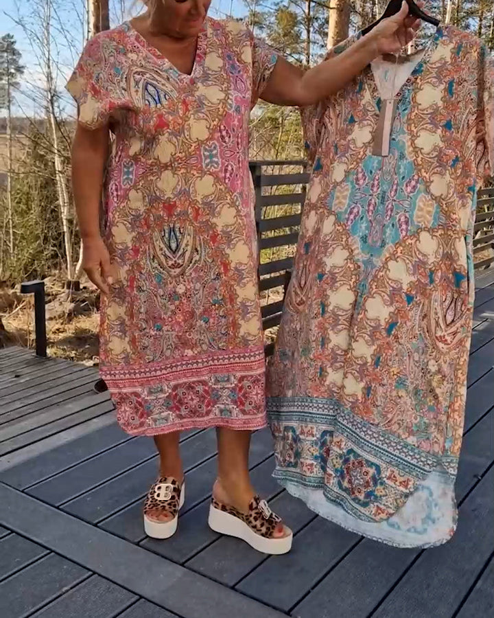 Ailina - Printed V-neck dress