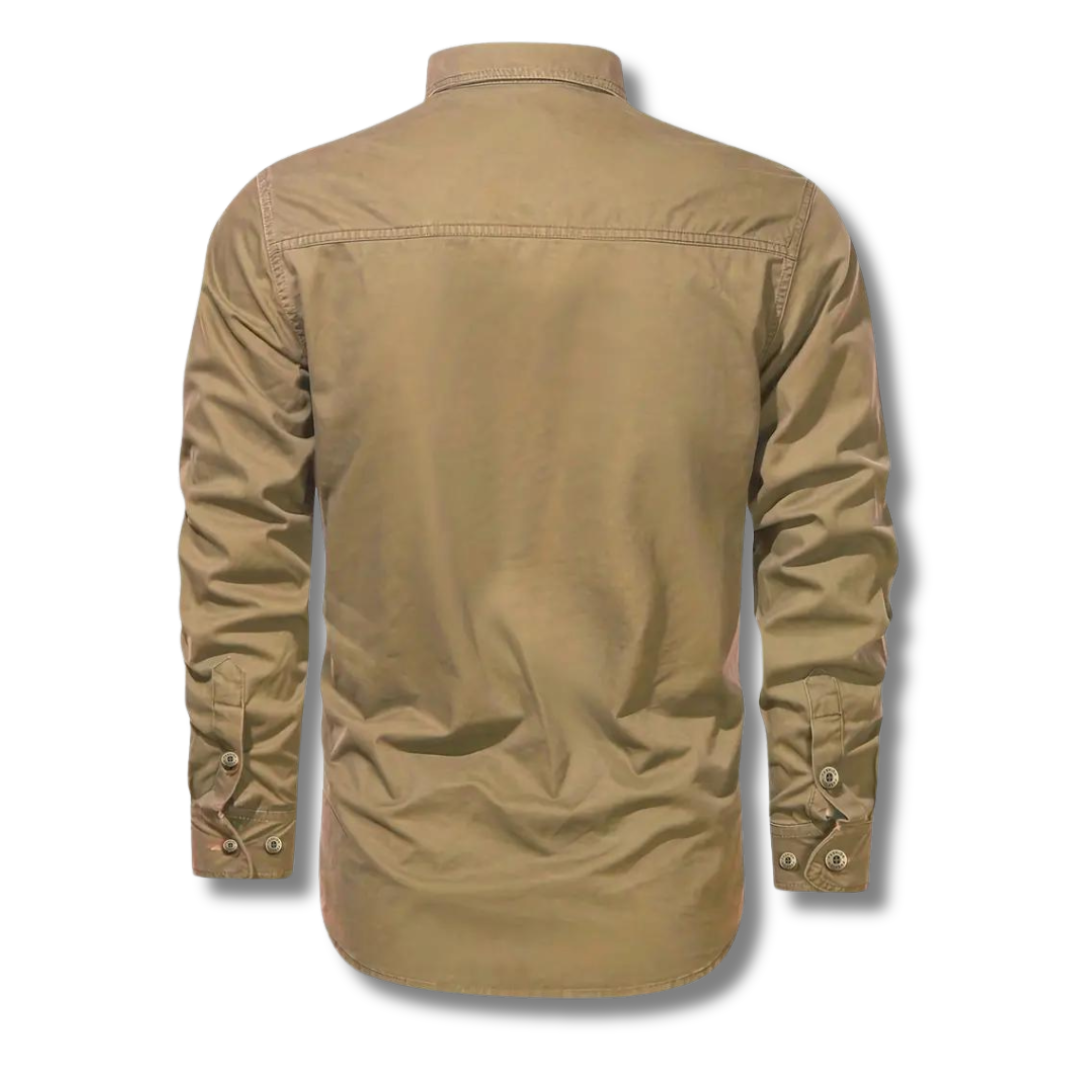 Men's Canvas Utility Shirt | Dual Chest Pockets & Rugged Cotton | Workwear-Inspired Style