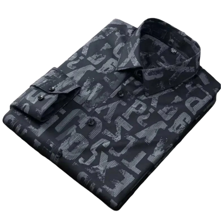 Men’s Printed Dress Shirt | Slim Fit Button-Down | Modern Casual Office Wear