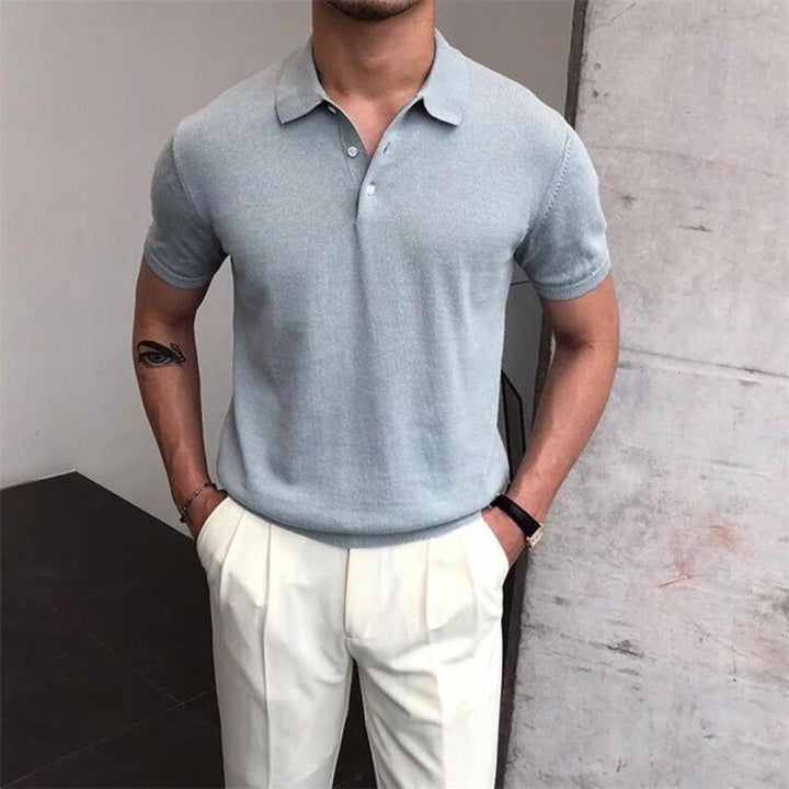 Men’s Knit Polo Shirt | Soft Touch Texture | Tailored Short-Sleeve Fit