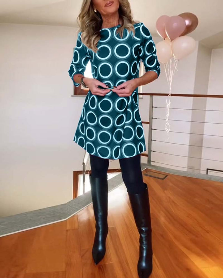 Eugénie - Autumn Elegance Printed Dress