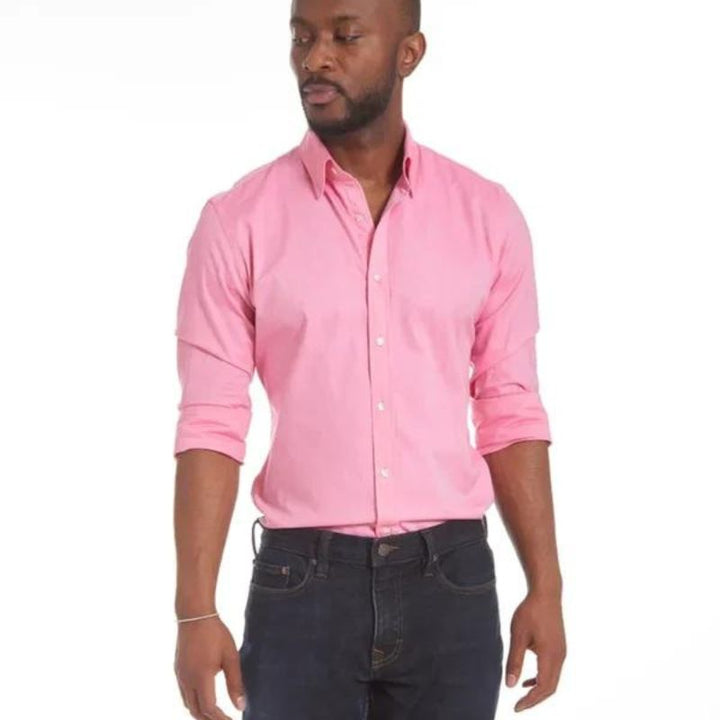 Men’s Stretch Cotton Dress Shirt | Classic Fit Button-Down | Everyday Office Shirt