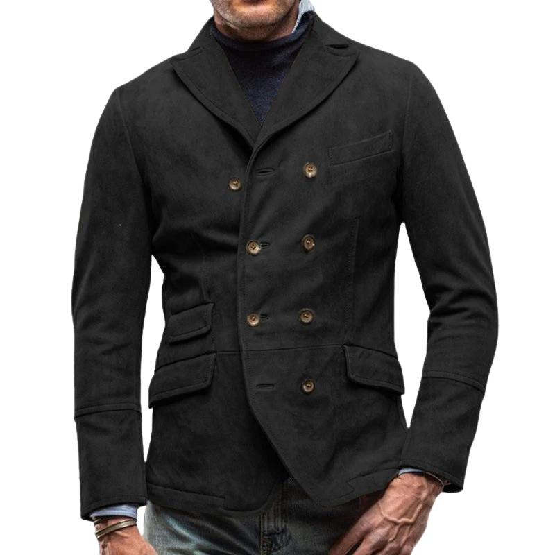 Men's Double-Breasted Suede Blazer | Structured Fall Jacket | Smart-Casual Outerwear Canada
