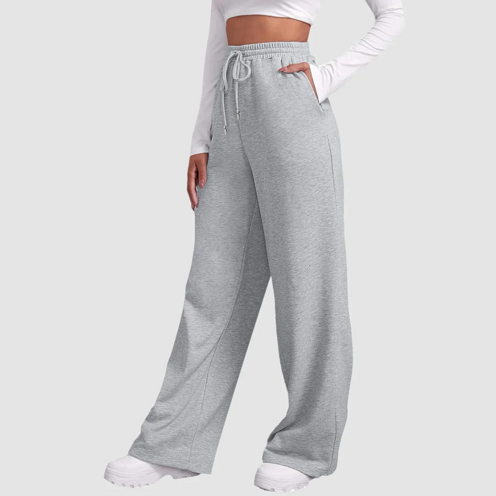 Wide-Leg Lounge Pants | High-Rise Drawstring Waist | Soft Knit Comfort