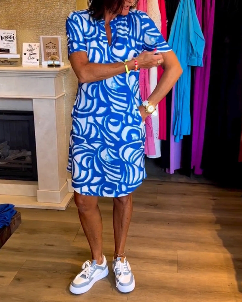 Mira - Printed V-neck dress