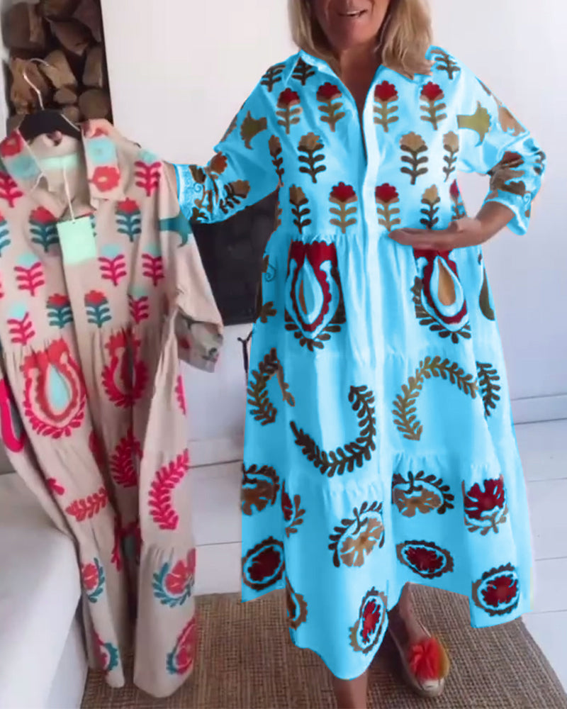 Gracina - Graphic Floral Print Dress