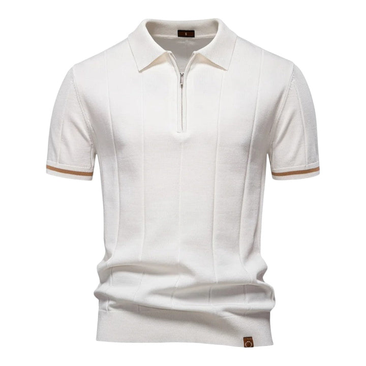 Knit Polo Shirt with Quarter Zip | Modern Casual Fit | Lightweight Comfort