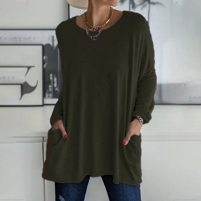 Daliah - Long Sleeve T-Shirt with Pocket