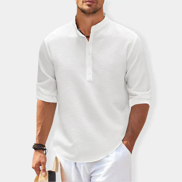 Men’s Lightweight Henley Shirt | 3-Button Collar | Breathable Everyday Essential