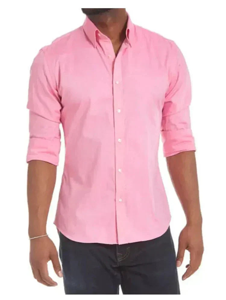 Men's Classic Dress Shirt | Long-Sleeve Button-Up | Slim Fit Workwear