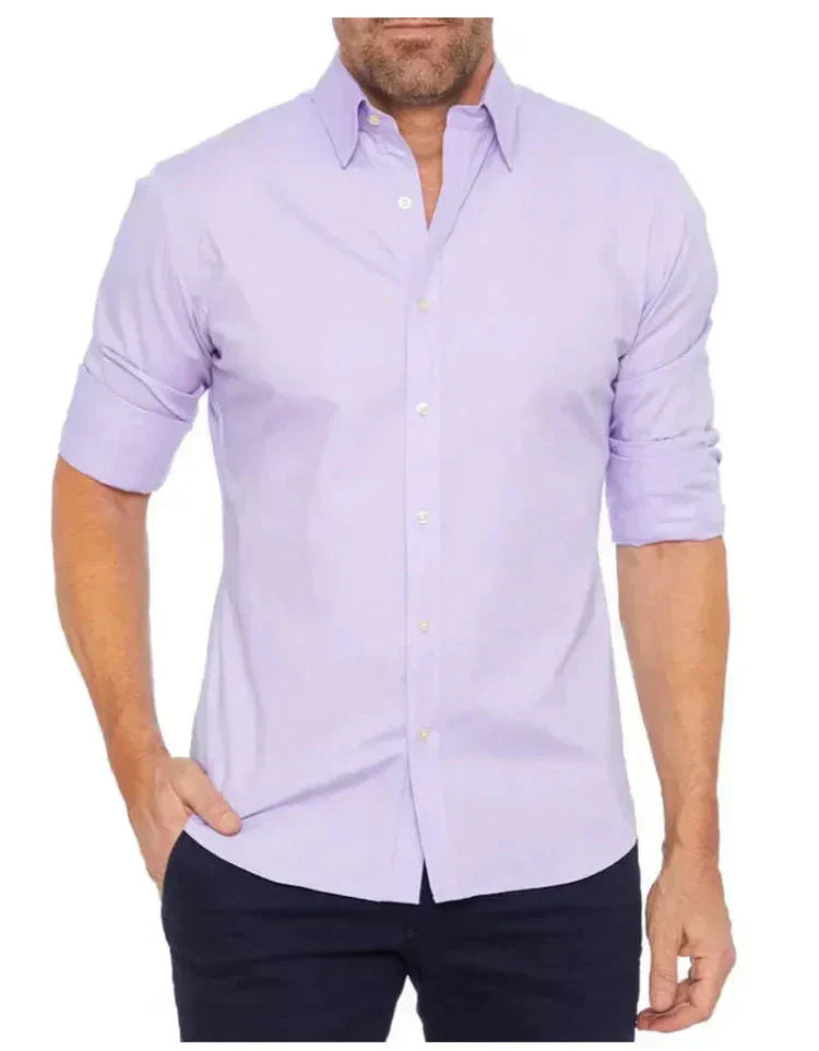 Men's Classic Dress Shirt | Long-Sleeve Button-Up | Slim Fit Workwear
