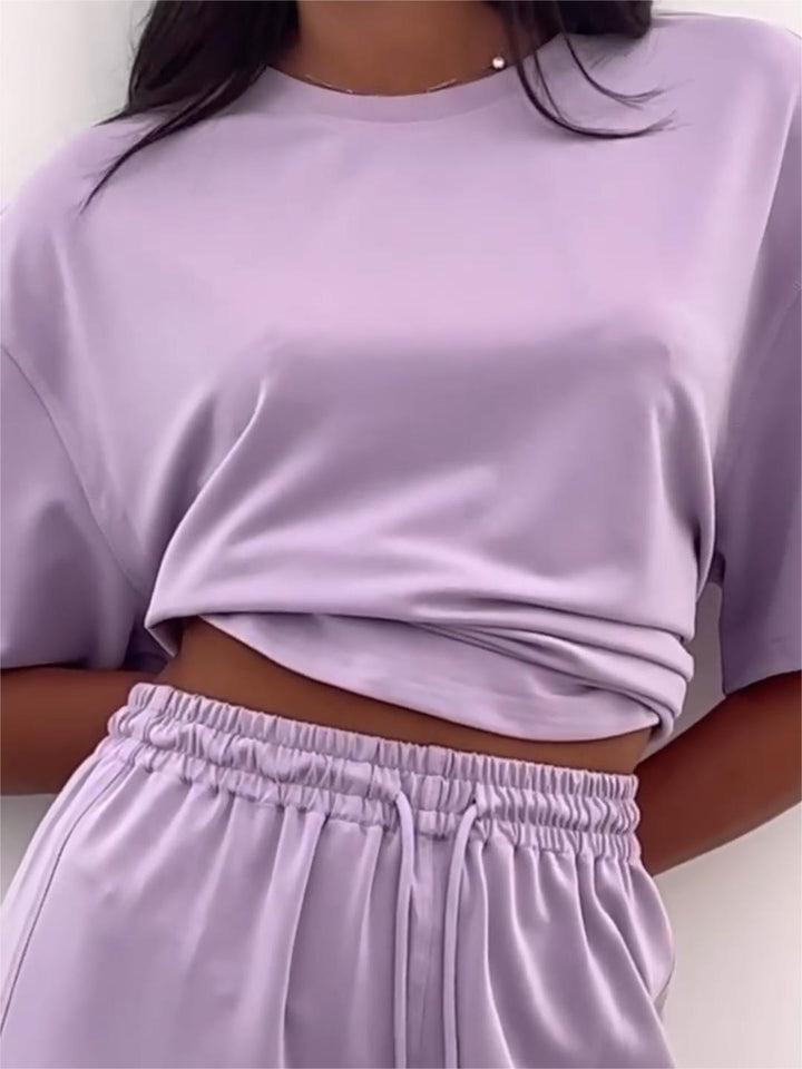 Relaxed Fit Lounge Set | Soft Polyester Blend | Minimalist Casual Style