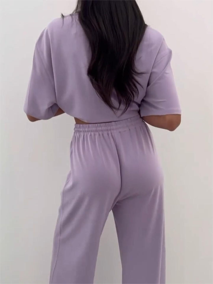 Relaxed Fit Lounge Set | Soft Polyester Blend | Minimalist Casual Style