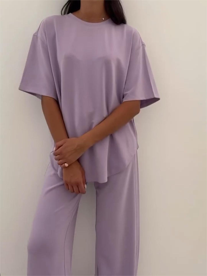 Relaxed Fit Lounge Set | Soft Polyester Blend | Minimalist Casual Style