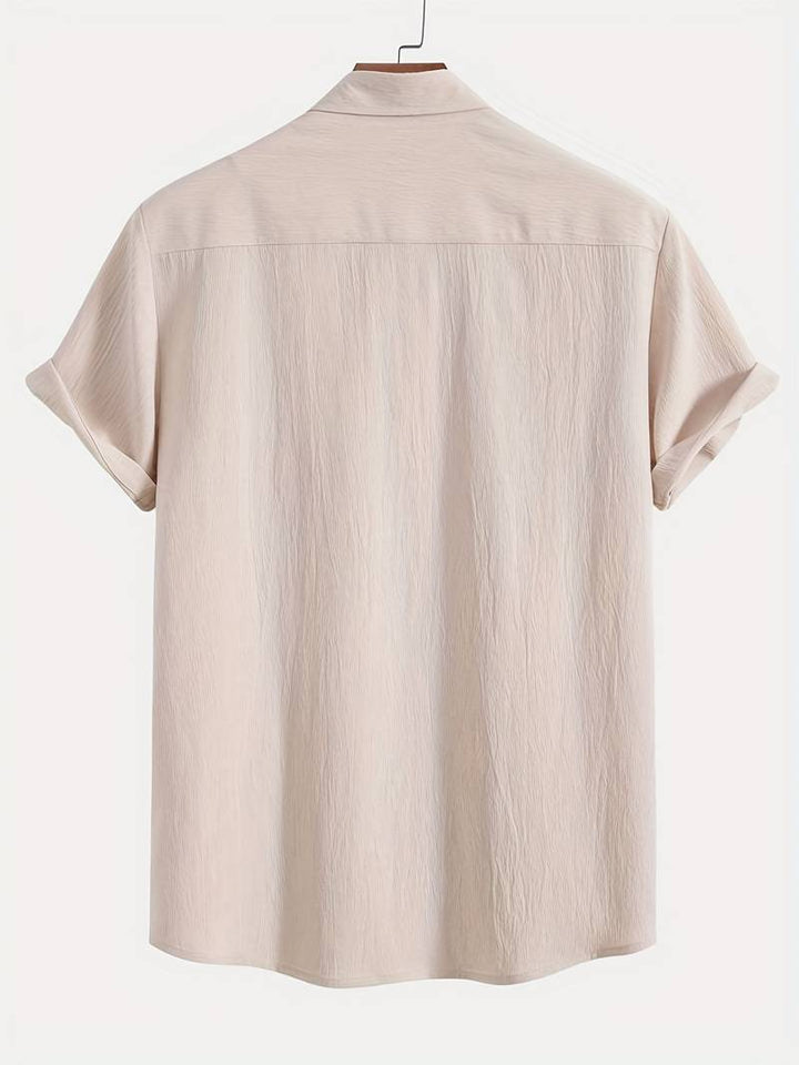 Men's Textured Short Sleeve Shirt | Breathable Button-Up | Summer Casual Essential