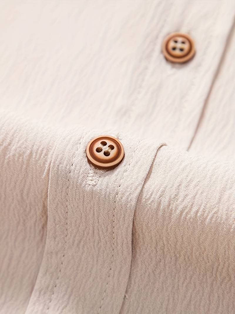 Men's Textured Short Sleeve Shirt | Breathable Button-Up | Summer Casual Essential