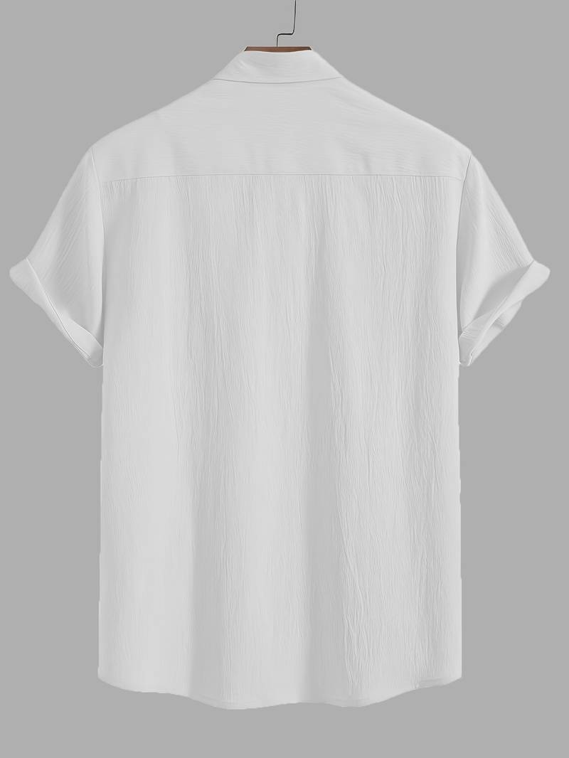 Men's Textured Short Sleeve Shirt | Breathable Button-Up | Summer Casual Essential