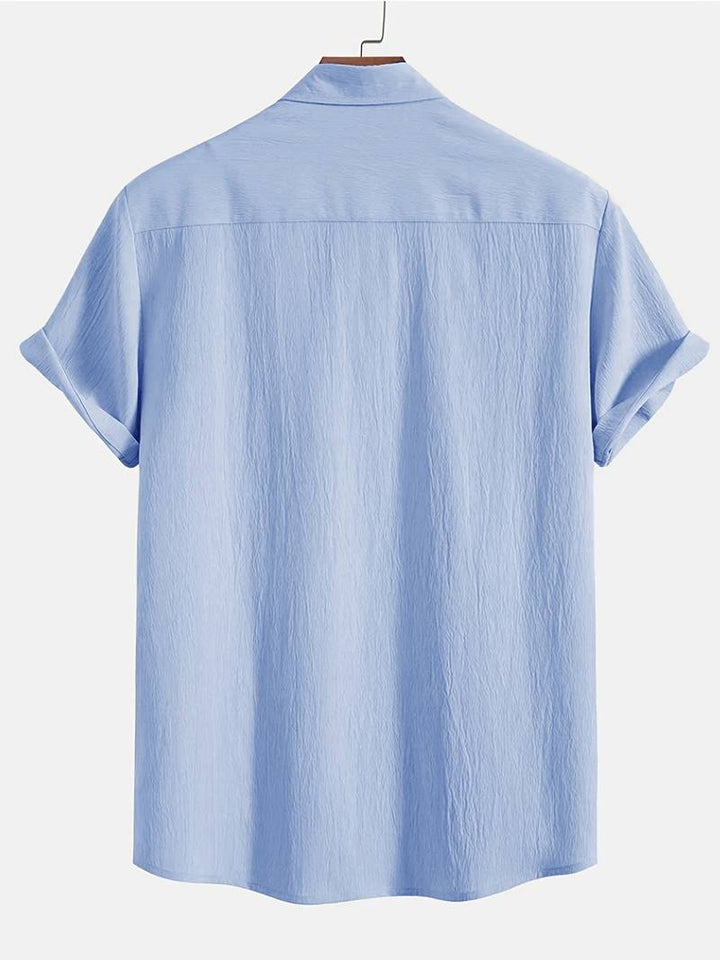 Men's Textured Short Sleeve Shirt | Breathable Button-Up | Summer Casual Essential