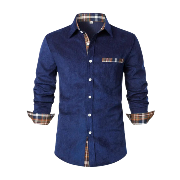 Men’s Button-Up Casual Shirt | Flannel Trim Detail | Soft Brushed Cotton