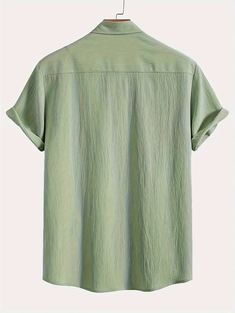 Men's Textured Short Sleeve Shirt | Breathable Button-Up | Summer Casual Essential