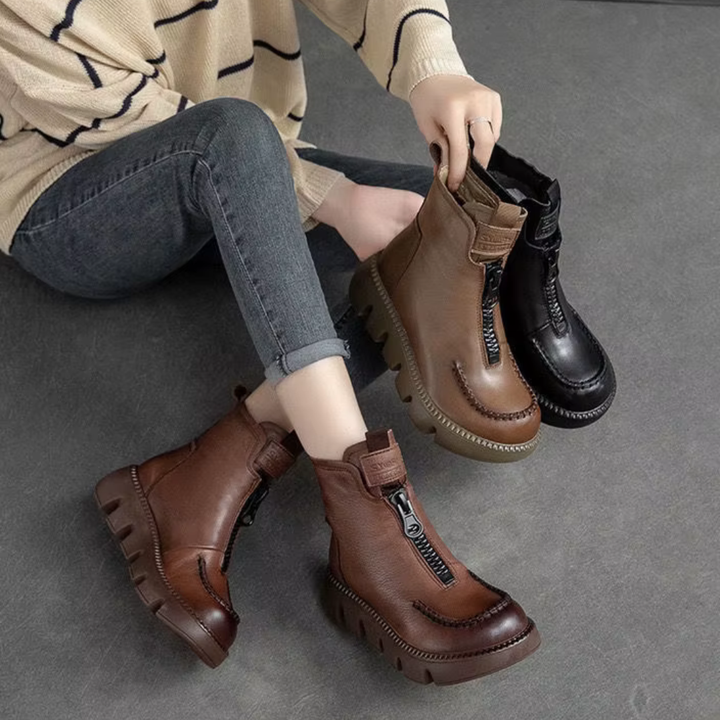 Coralie – Comfort Platform Leather Boots
