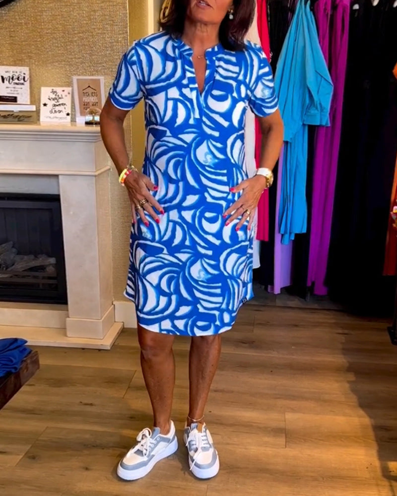 Mira - Printed V-neck dress