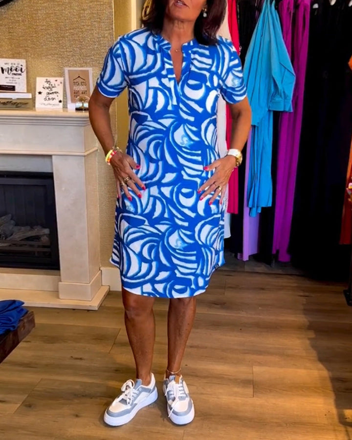 Mira - Printed V-neck dress