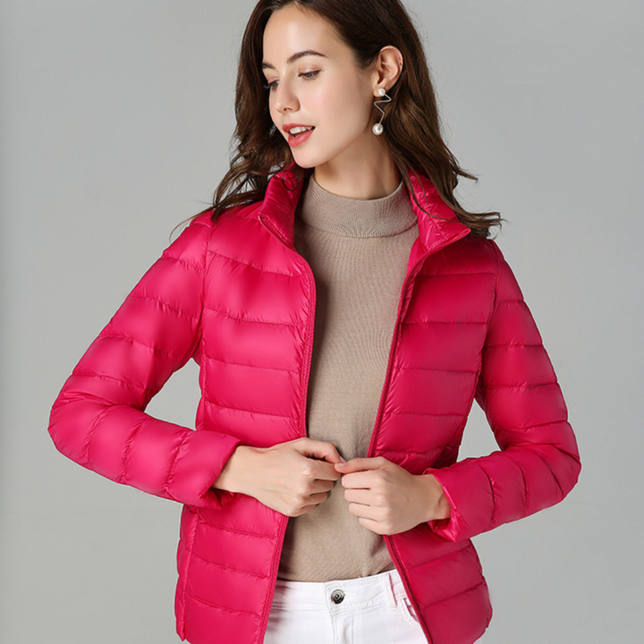 Rhoselle - Ultralight Down Jacket with Sophisticated Pleats