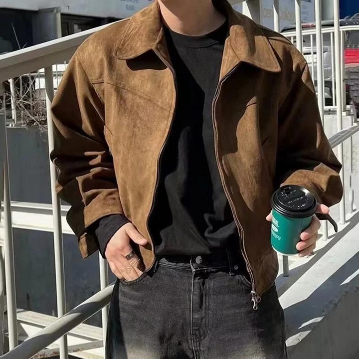 Men’s Faux Leather Overshirt Jacket | Button-Up | Casual Layering