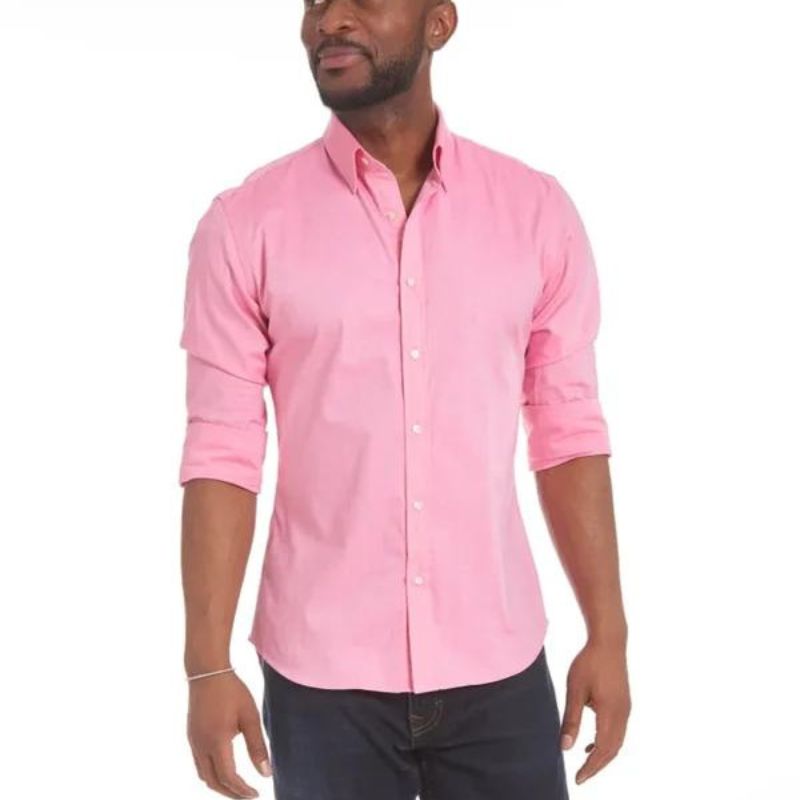 Men’s Stretch Cotton Dress Shirt | Classic Fit Button-Down | Everyday Office Shirt