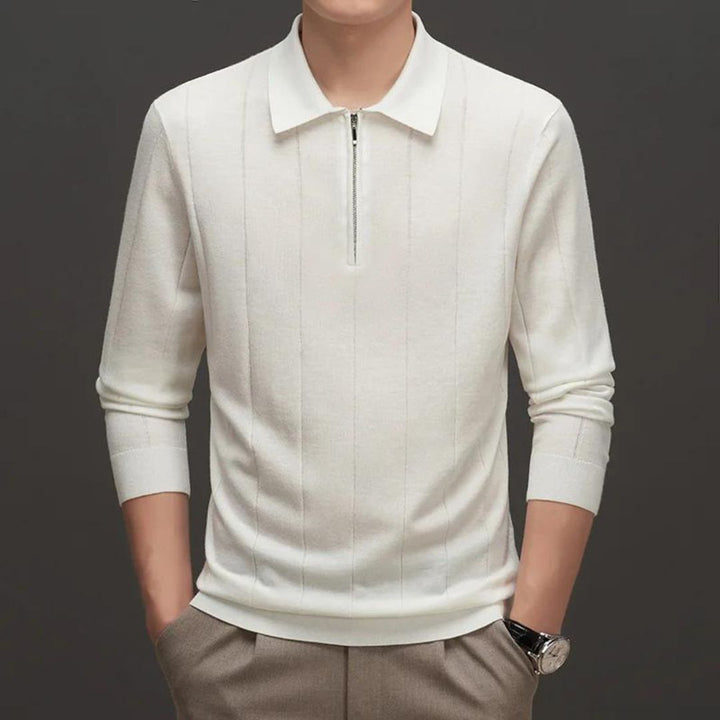 Polo en maille pour homme | Pull léger à col zippé