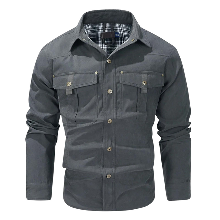 Men's Flannel-Lined Work Shirt | Heavy Cotton Twill | Fall Outerwear Layer