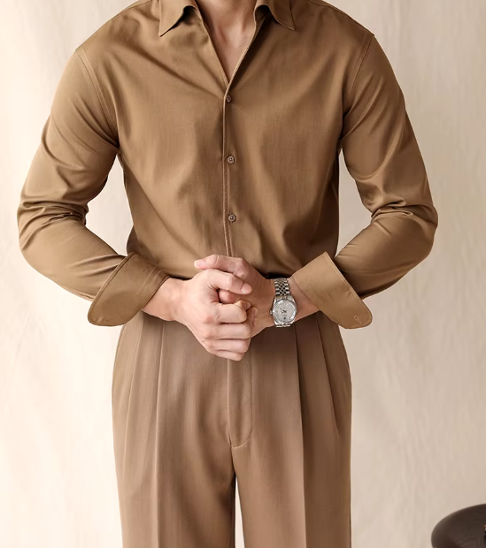 Slim Fit Dress Shirt | Soft Drape Viscose | Spread Collar