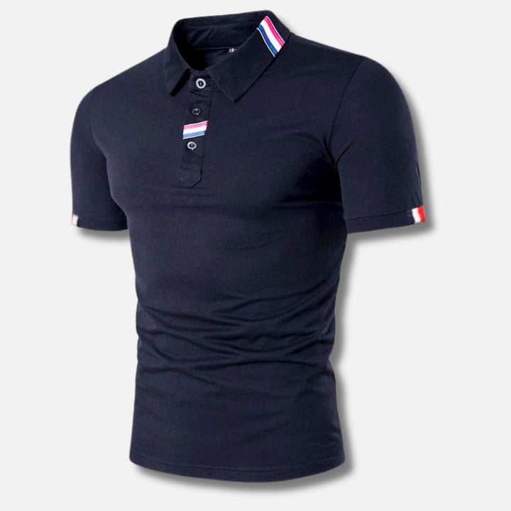 Men’s Slim Fit Polo Shirt | Stretch Cotton | Contrast Trim Collar