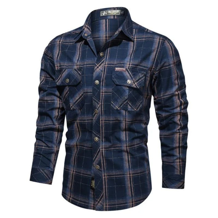 Men’s Flannel Shirt | Brushed Cotton Button-Up | Plaid Workwear Layer