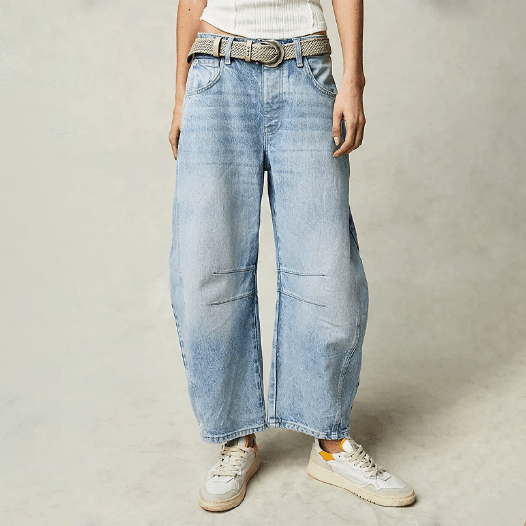 Wide-Leg Utility Jeans | Relaxed Fit | High-Rise Cotton Denim