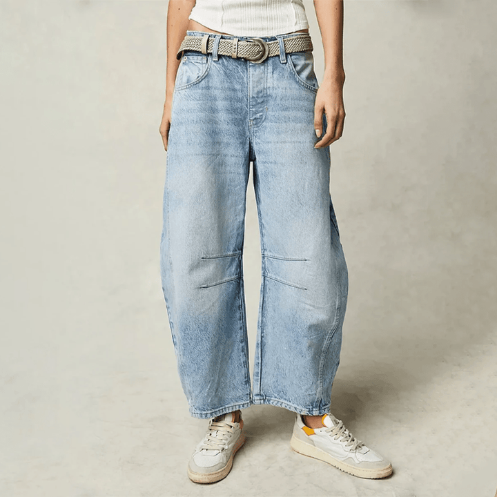 Wide-Leg Utility Jeans | Relaxed Fit | High-Rise Cotton Denim