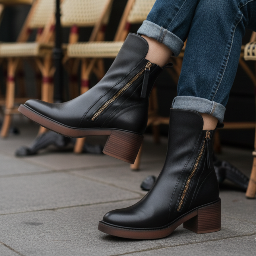 Helara - Stylish and Comfortable Black Leather Boots