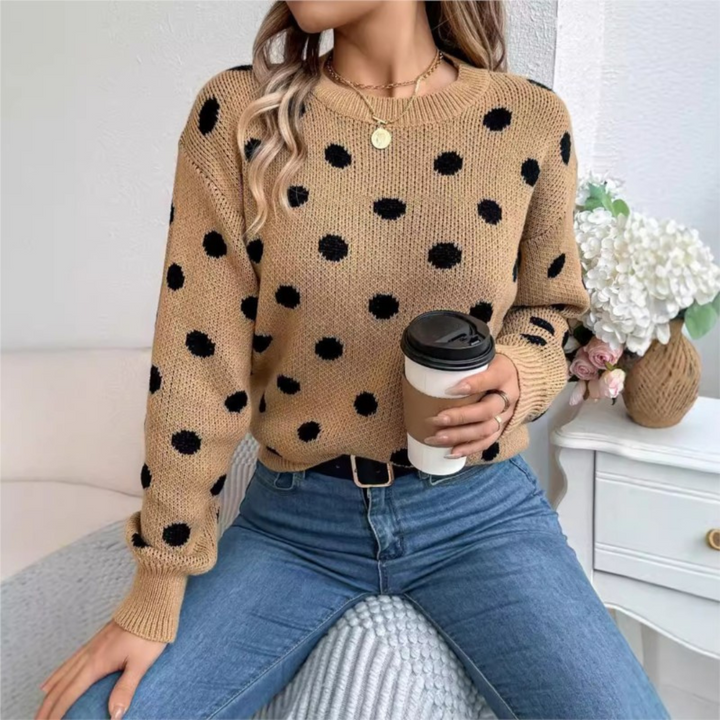 Maud - Elegant and Comfortable Polka Dot Knitted Sweater