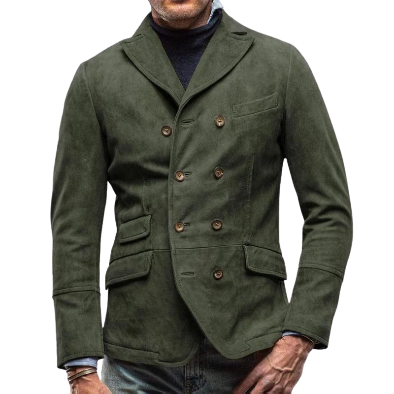 Men's Double-Breasted Suede Blazer | Structured Fall Jacket | Smart-Casual Outerwear Canada