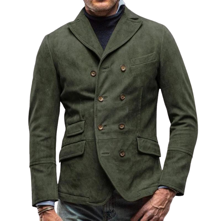 Men's Double-Breasted Suede Blazer | Structured Fall Jacket | Smart-Casual Outerwear Canada