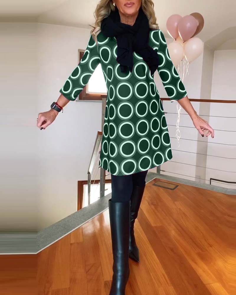 Eugénie - Autumn Elegance Printed Dress