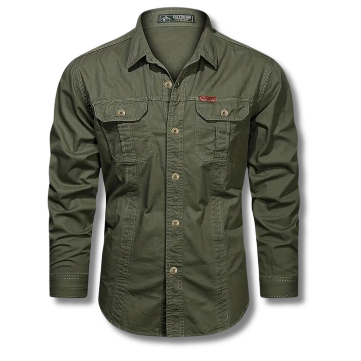 Men's Canvas Utility Shirt | Dual Chest Pockets & Rugged Cotton | Workwear-Inspired Style