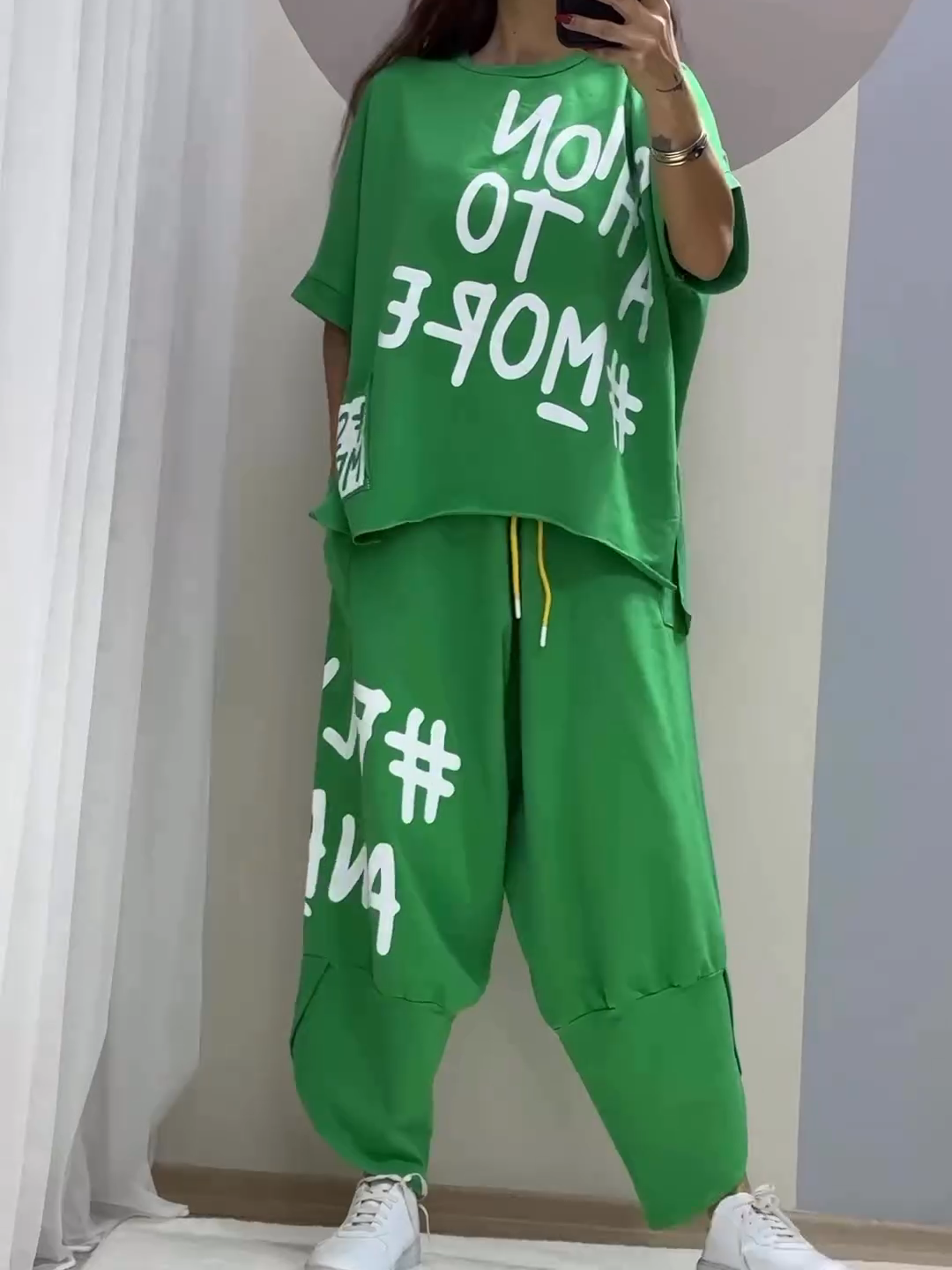 Marilou - Casual Two-Piece Suit with Print and Round Neckline